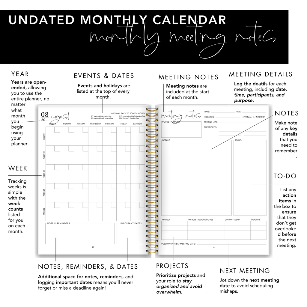 Classic Black Stripe Teacher Planner