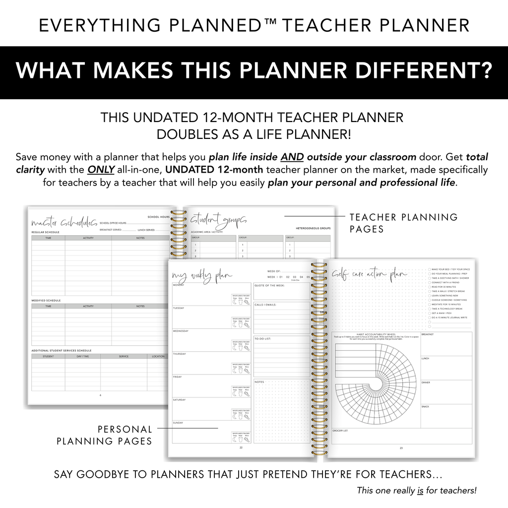 Classic Black Stripe Teacher Planner