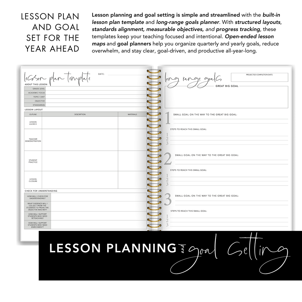 Classic Black Stripe Teacher Planner