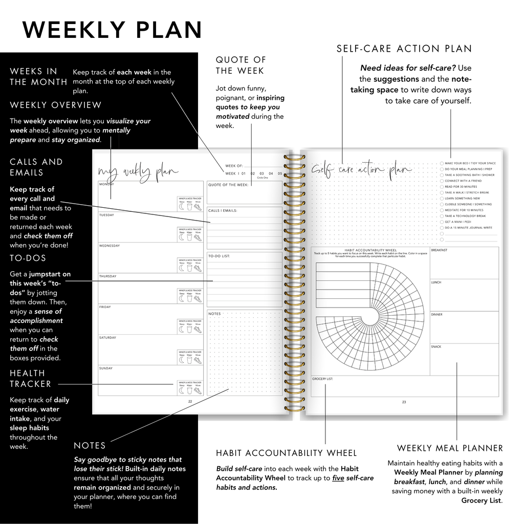 Classic Black Stripe Teacher Planner