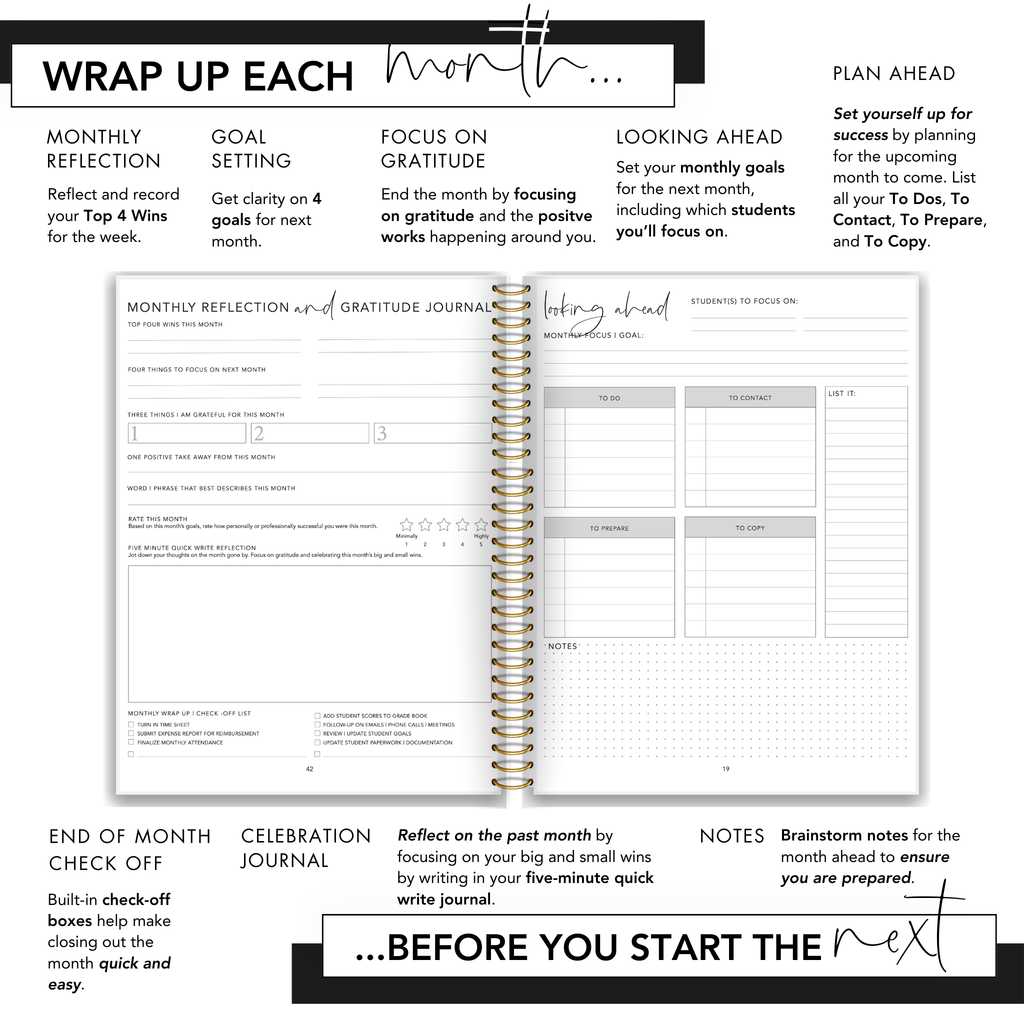 Classic Black Stripe Teacher Planner