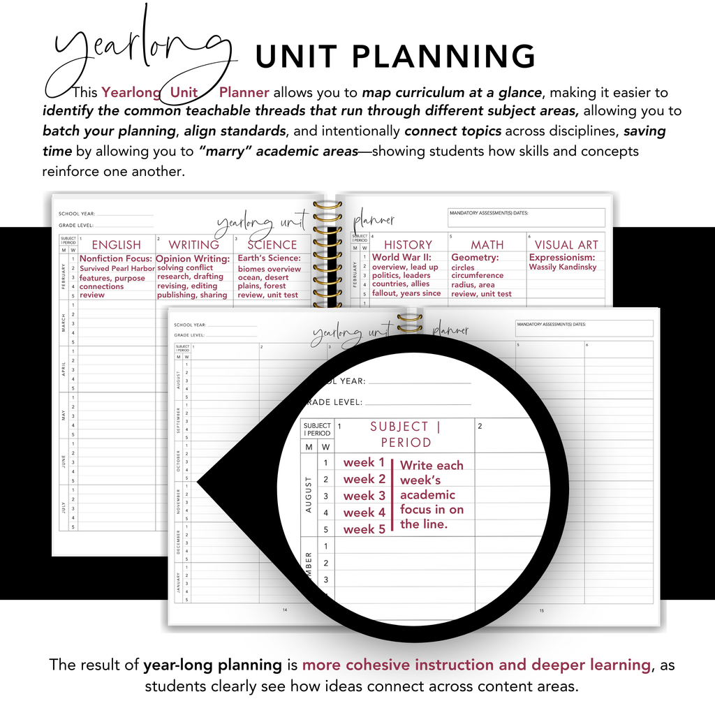 Classic Black Stripe Teacher Planner