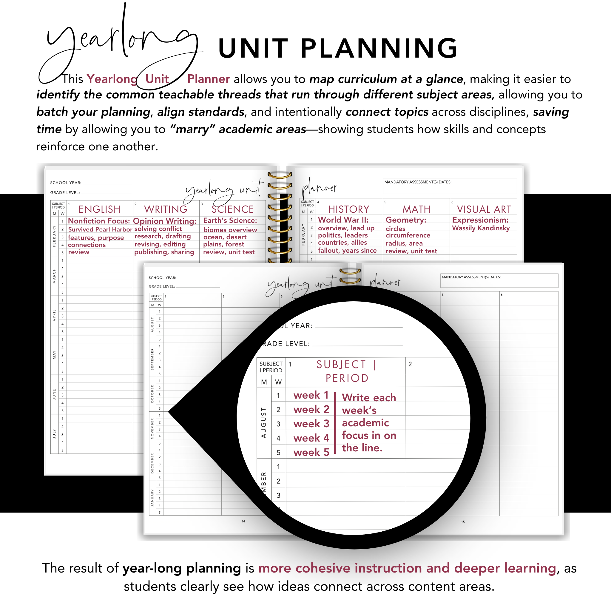 Classic Black Stripe Teacher Planner