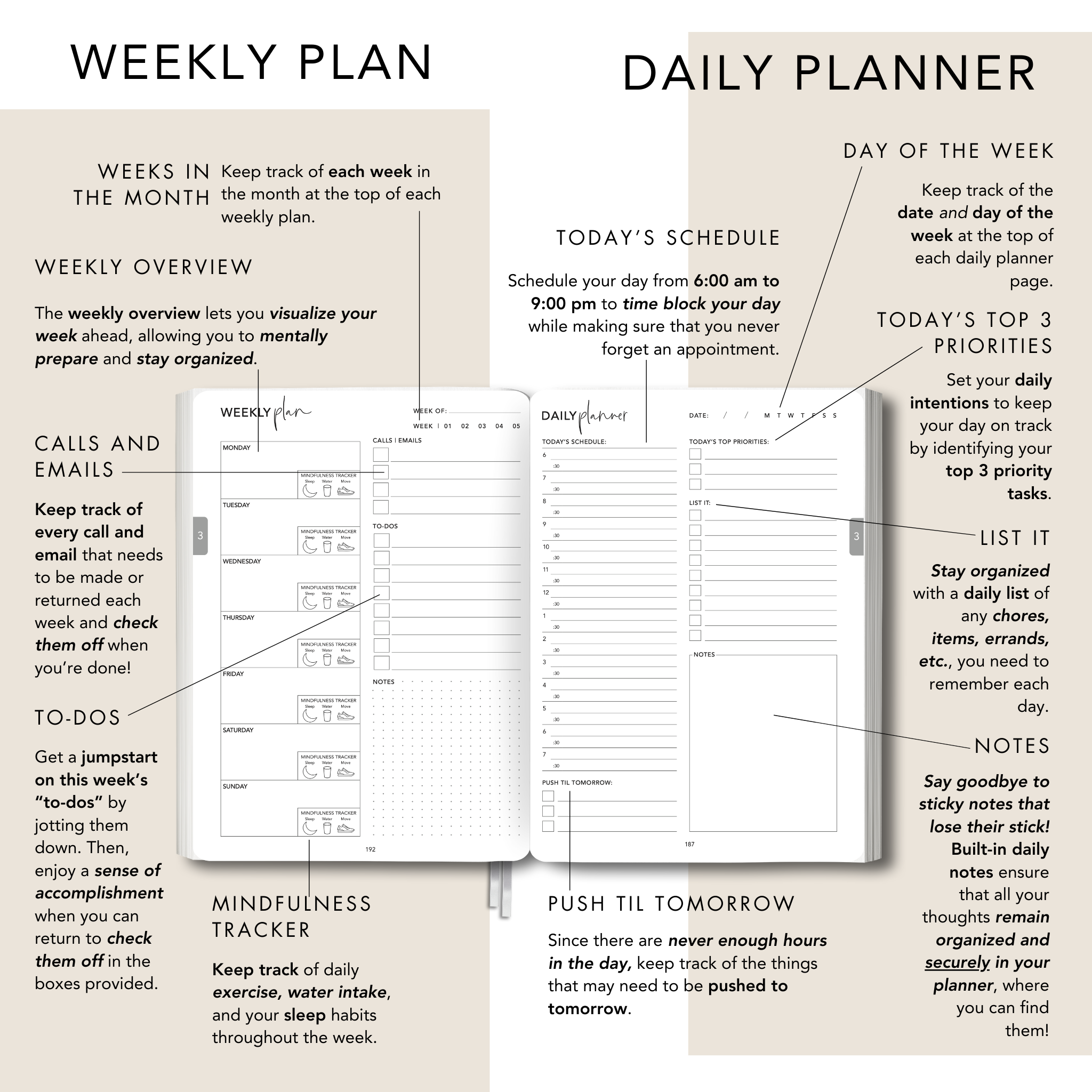 Classic Beige Personal Planner