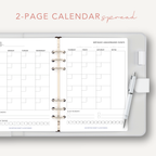 2-Page Undated Monthly Personal Planner Calendar