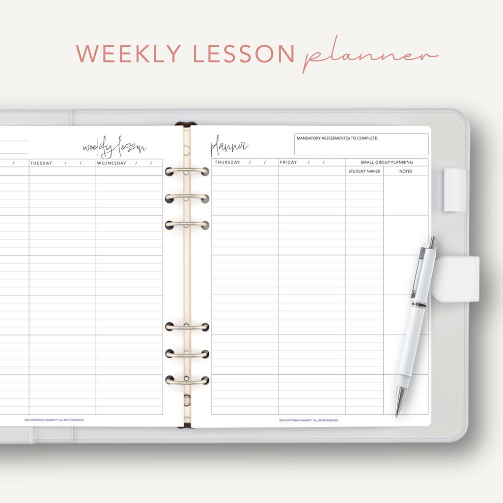 Undated 2-Page Weekly Lesson Plans