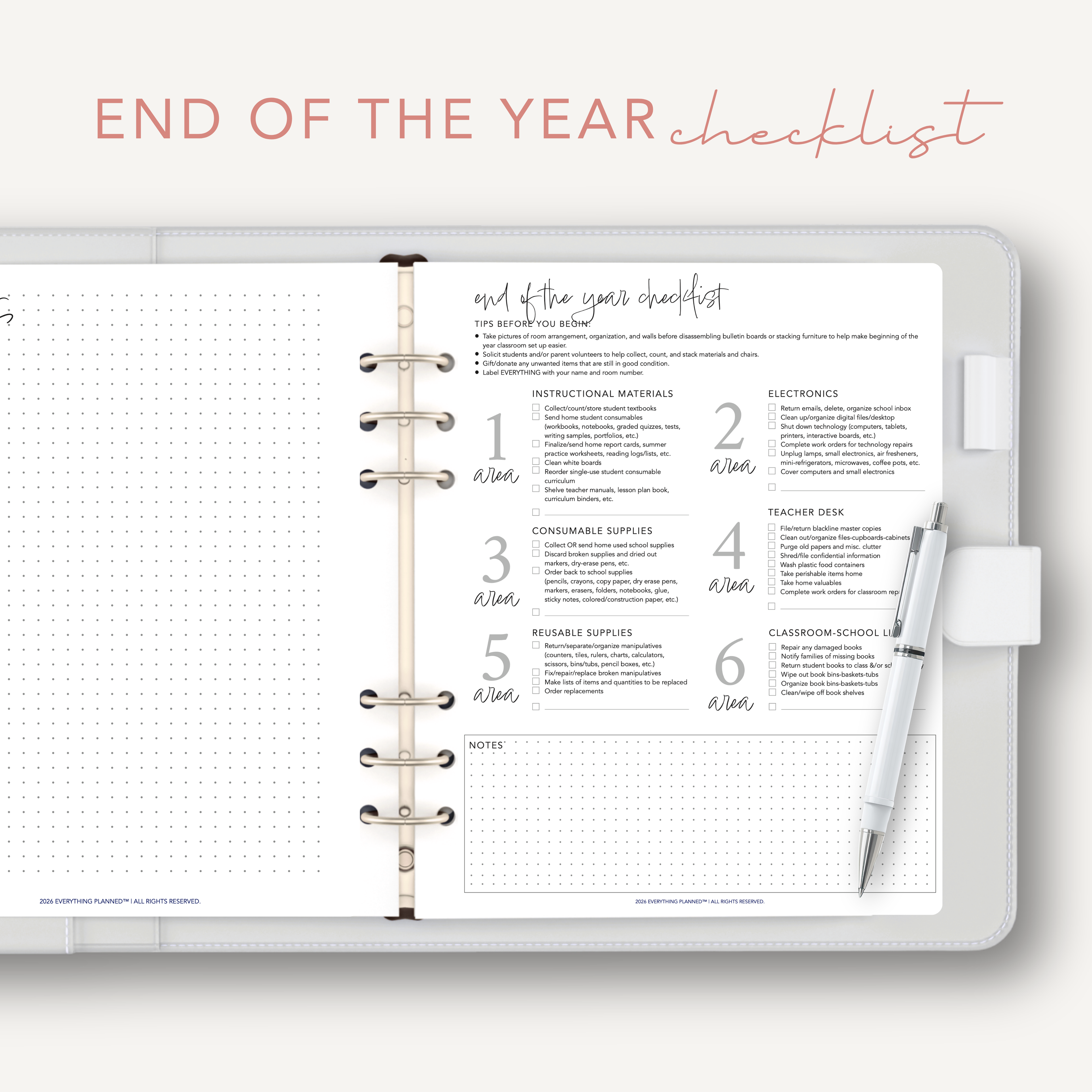 End of the School Year Checklist