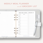 Meal Planner and Grocery List Planning Page
